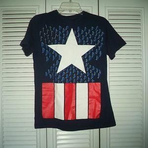MARVEL MAD ENGINE SHORT SLEEVE T SHIRT FIRST AVENGER CAPTAIN AMERICA~MENS SIZE S